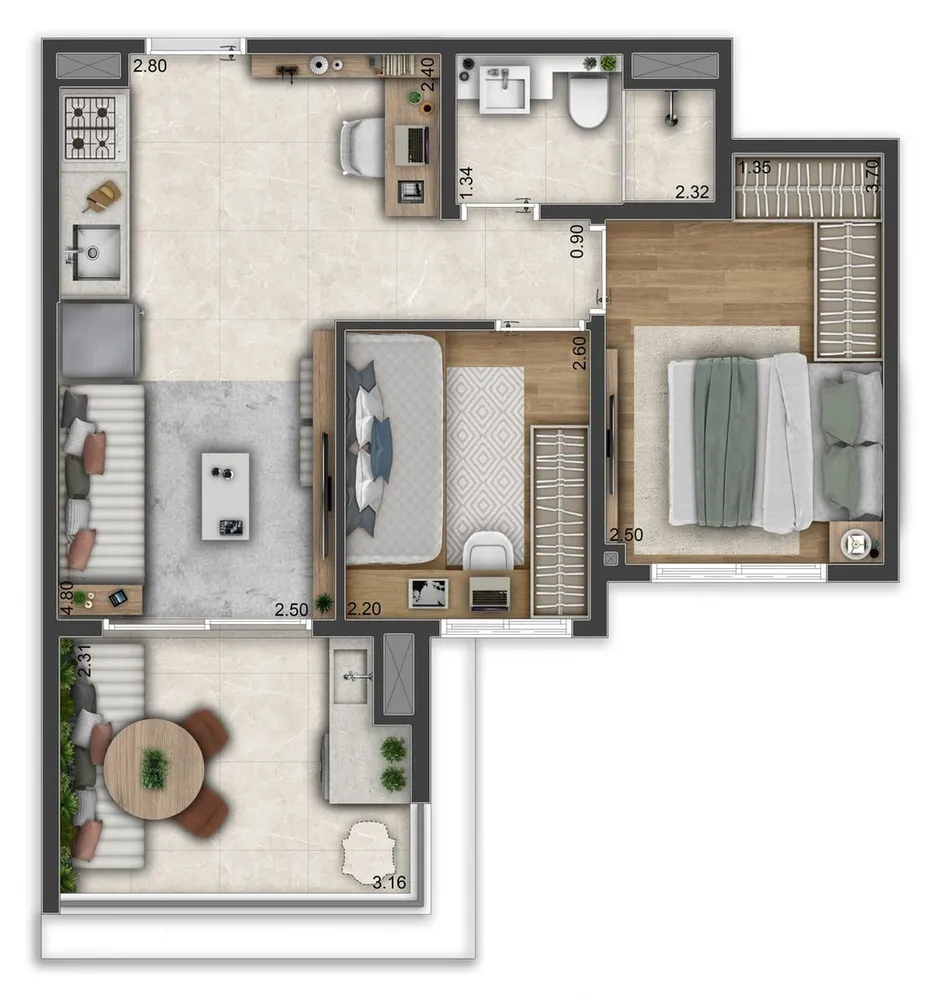 Apartamento, 2 quartos, 45 m² - Foto 8