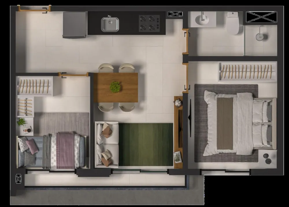 Apartamento, 2 quartos, 34 m² - Foto 3