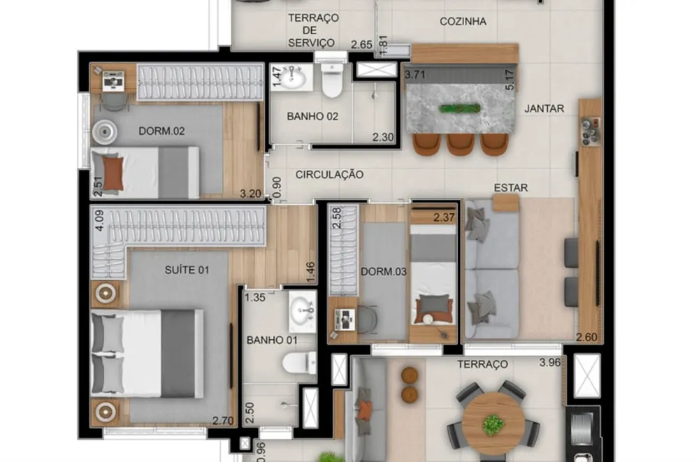 Apartamento, 3 quartos, 91 m² - Foto 8