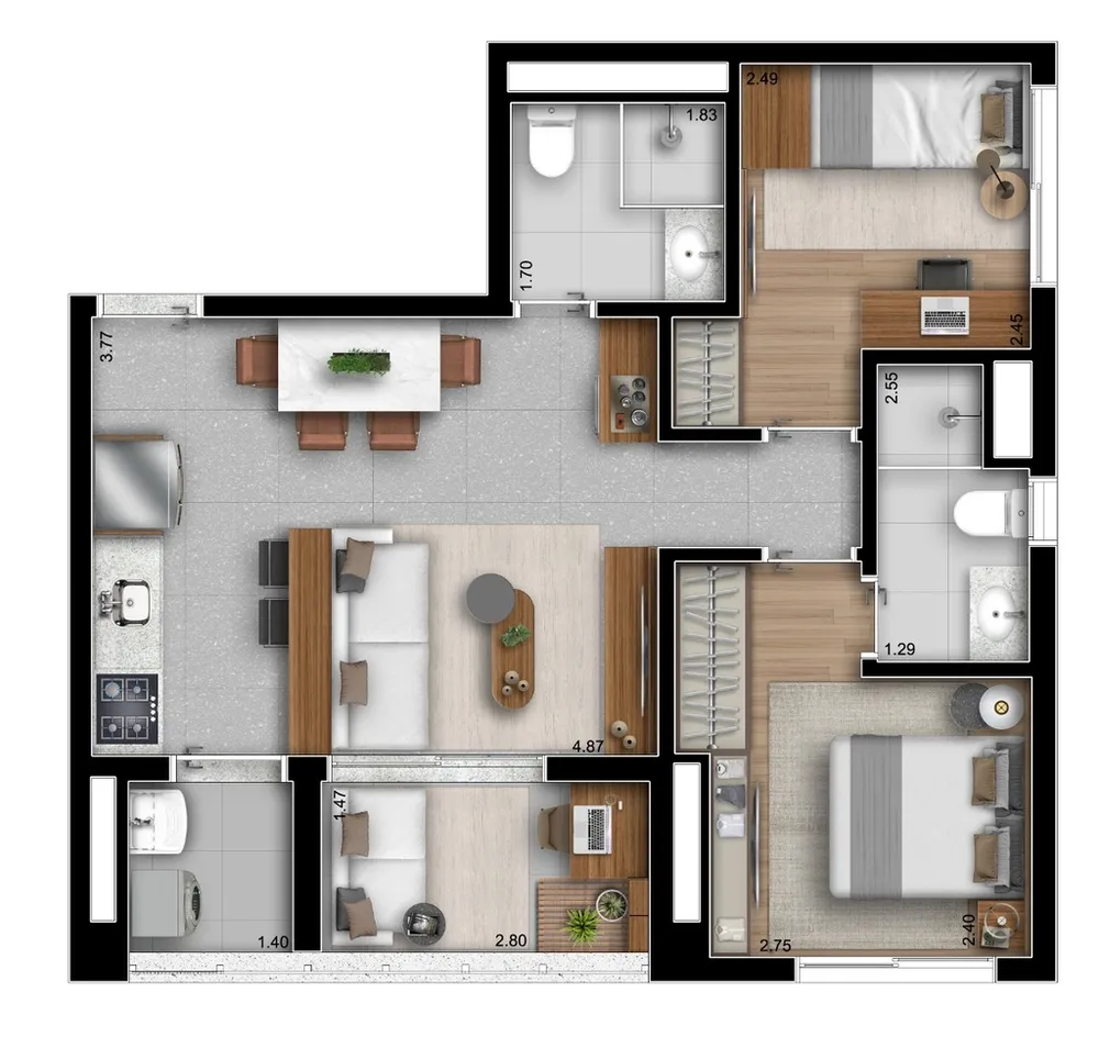 Apartamento, 2 quartos, 78 m² - Foto 4