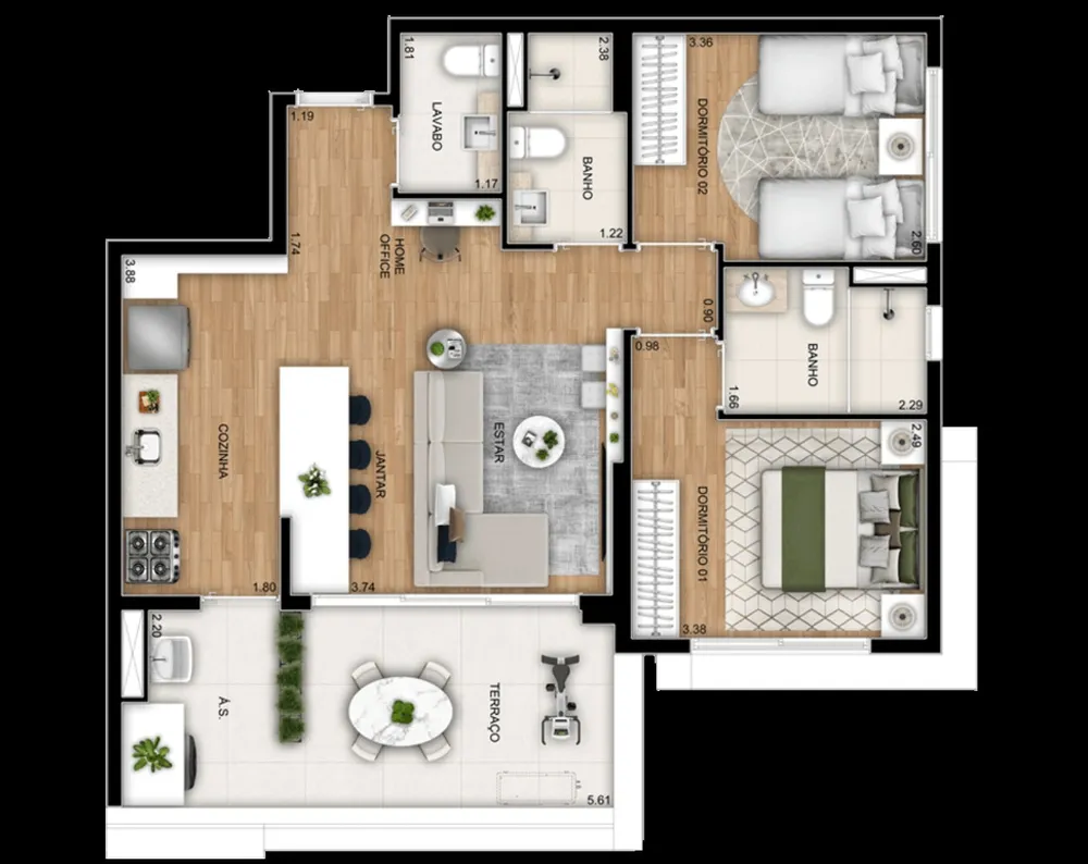 Apartamento, 2 quartos, 86 m² - Foto 7