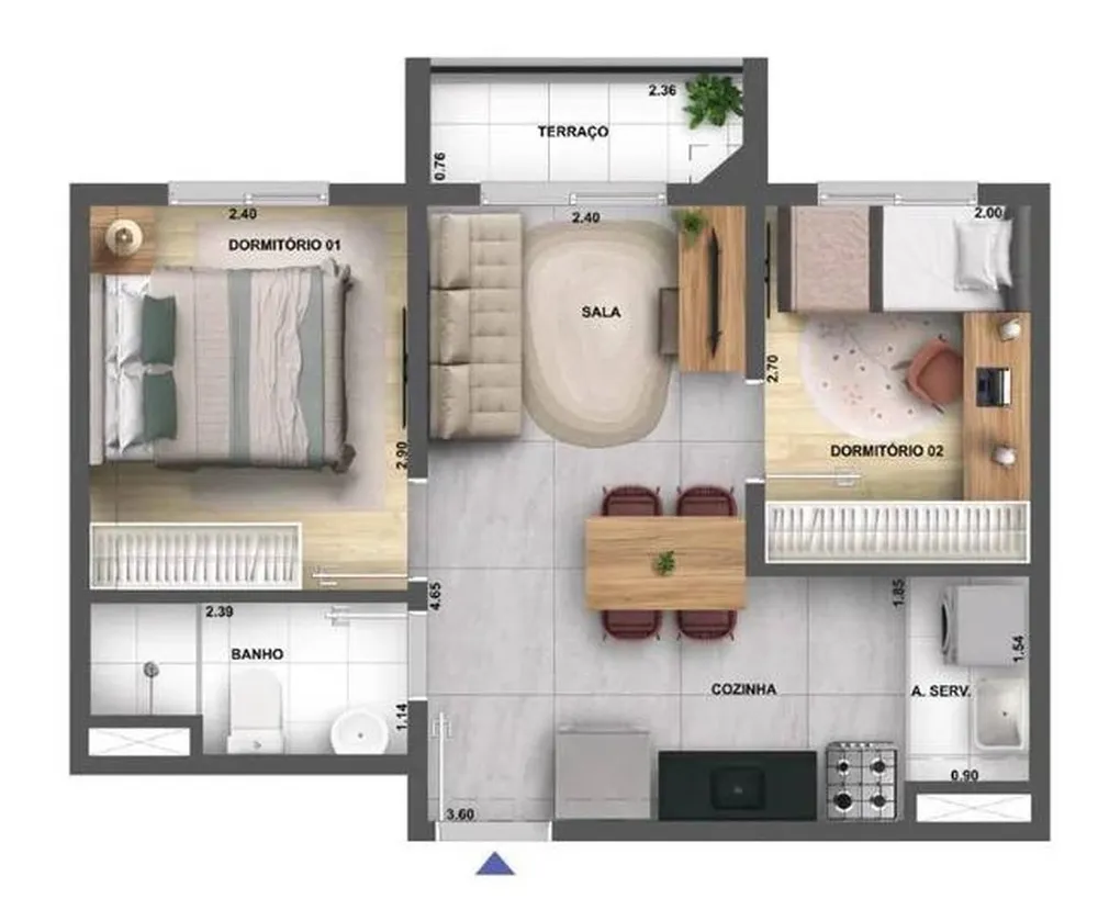 Apartamento, 2 quartos, 37 m² - Foto 7