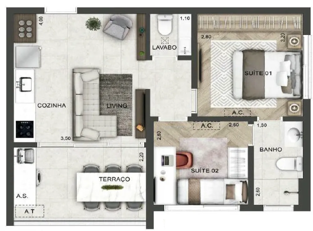 Apartamento, 2 quartos, 26 m² - Foto 8