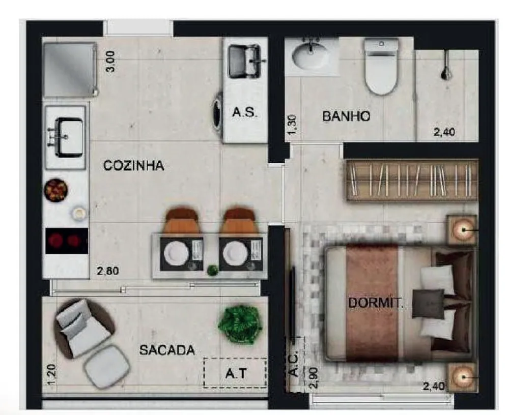 Apartamento, 2 quartos, 26 m² - Foto 7