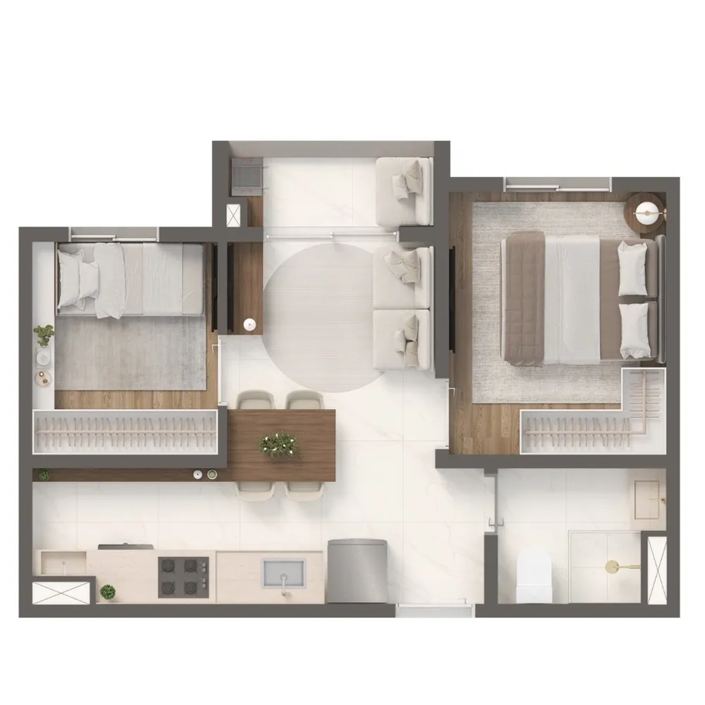 Apartamento, 2 quartos, 34 m² - Foto 1