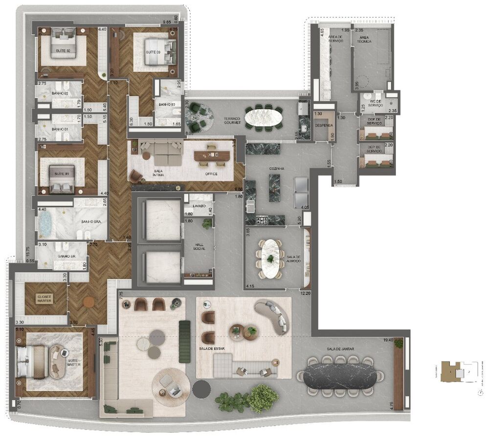 Cobertura à venda com 4 quartos, 778m² - Foto 1