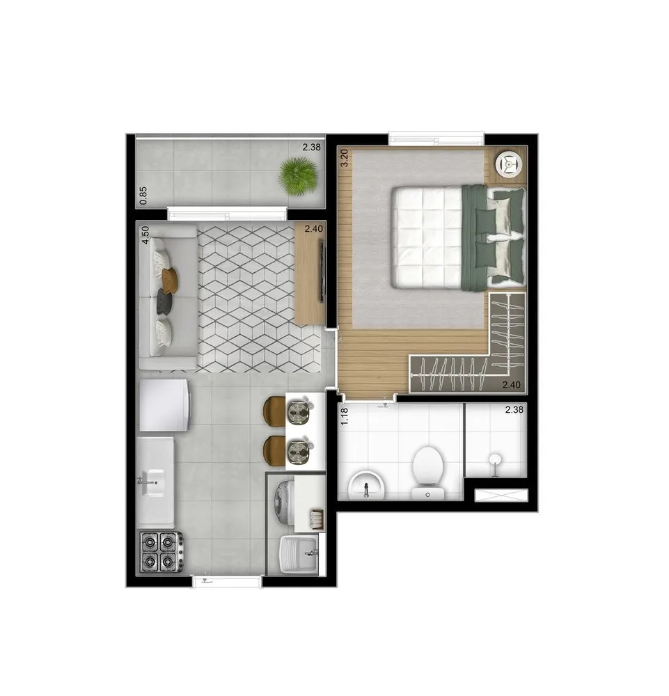 Apartamento, 1 quarto, 25 m² - Foto 3