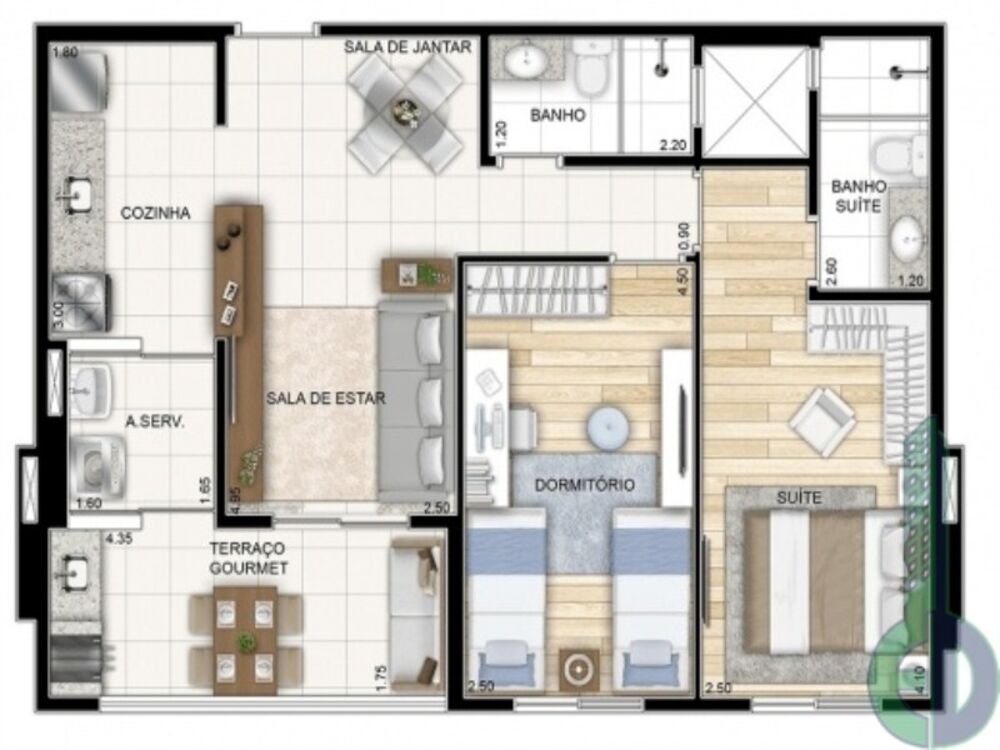 Apartamento, 3 quartos, 89 m² - Foto 1