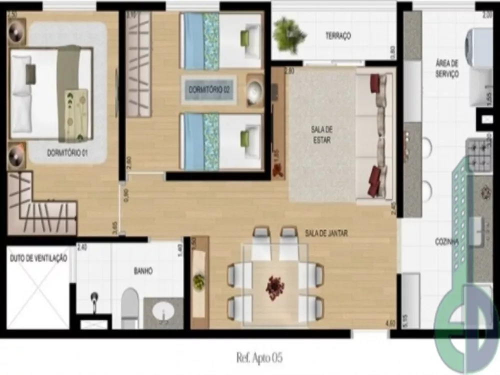 Apartamento à venda com 2 quartos, 58m² - Foto 2