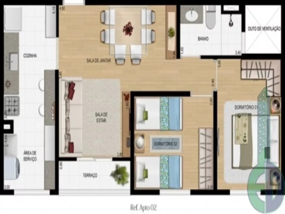 Apartamento à venda com 2 quartos, 58m² - Foto 3