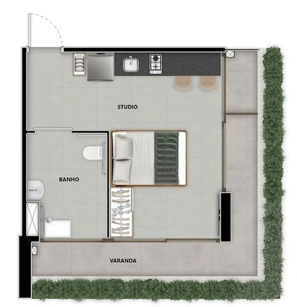 Apartamento, 1 quarto, 42 m² - Foto 2