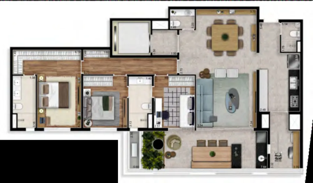 Apartamento, 3 quartos, 184 m² - Foto 1