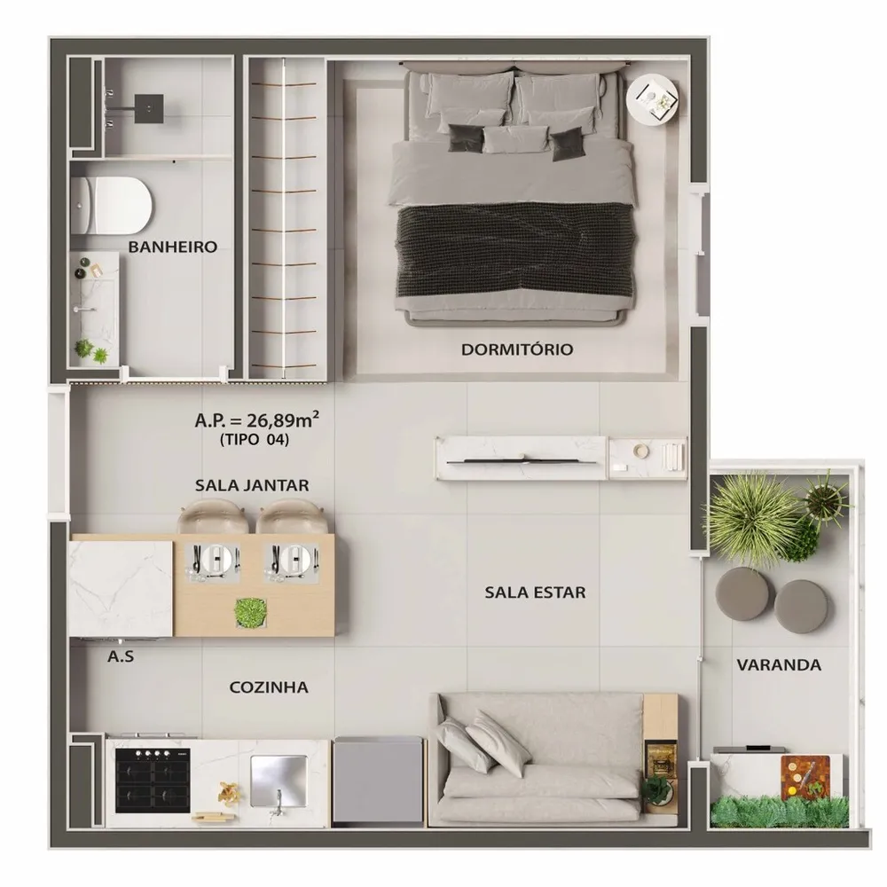 Apartamento, 2 quartos, 39 m² - Foto 4