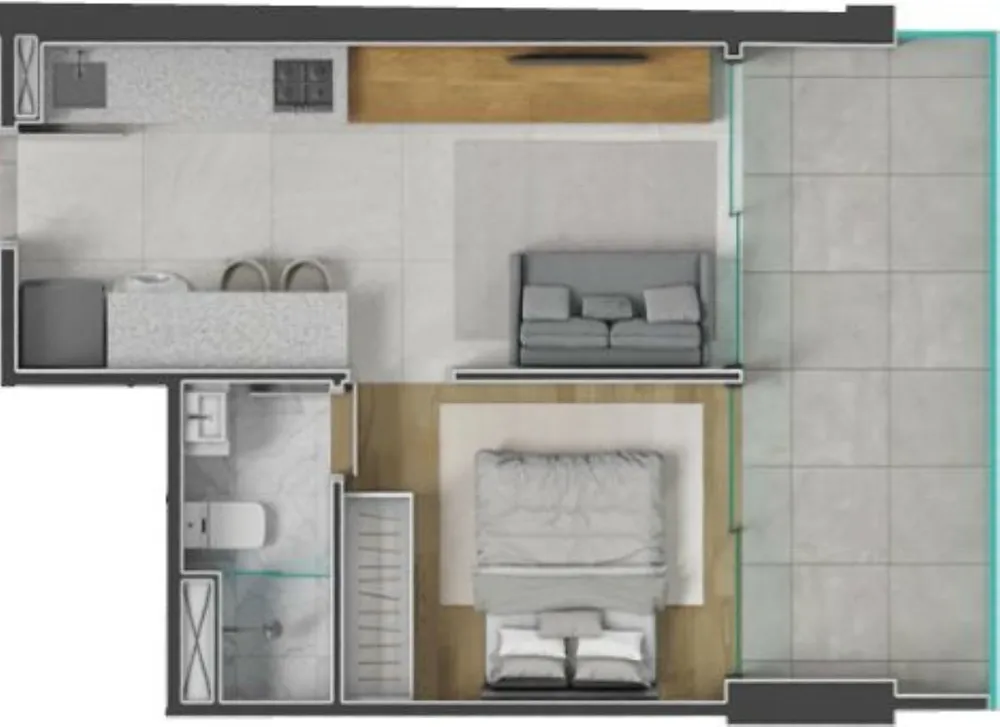 Apartamento, 1 quarto, 32 m² - Foto 1