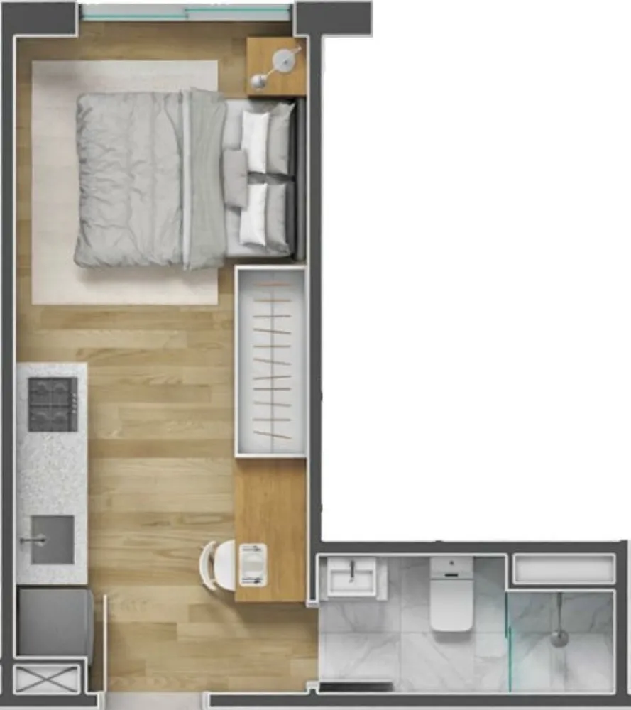 Apartamento, 1 quarto, 32 m² - Foto 2