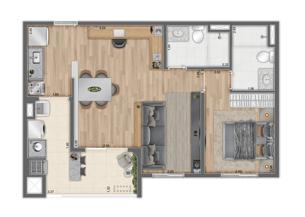 Apartamento, 2 quartos, 57 m² - Foto 8