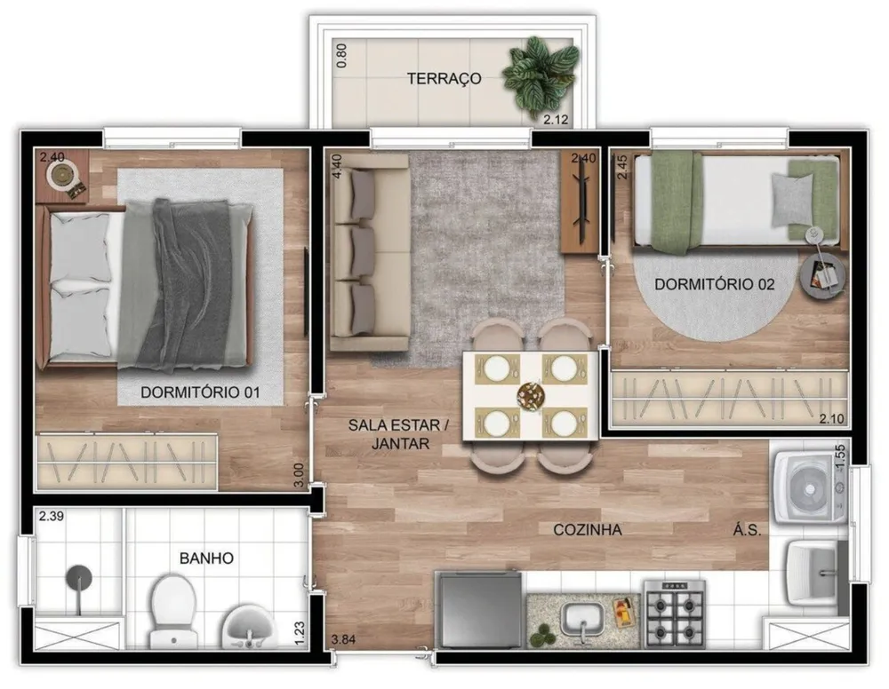 Apartamento, 1 quarto, 33 m² - Foto 4