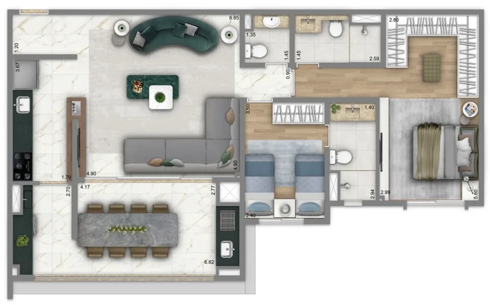Apartamento, 3 quartos, 100 m² - Foto 7