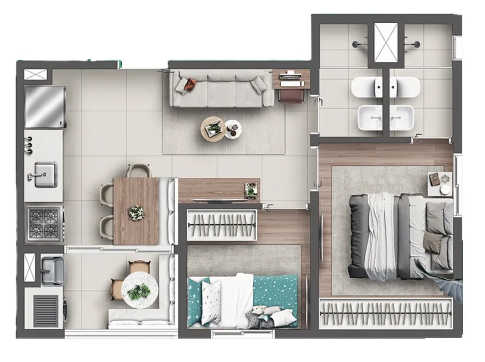 Apartamento, 2 quartos, 40 m² - Foto 3