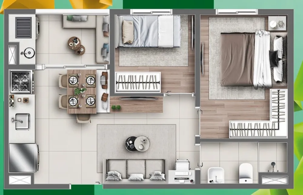 Apartamento, 2 quartos, 40 m² - Foto 2