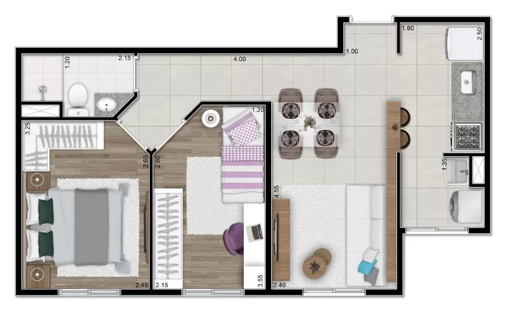 Apartamento, 2 quartos, 43 m² - Foto 4