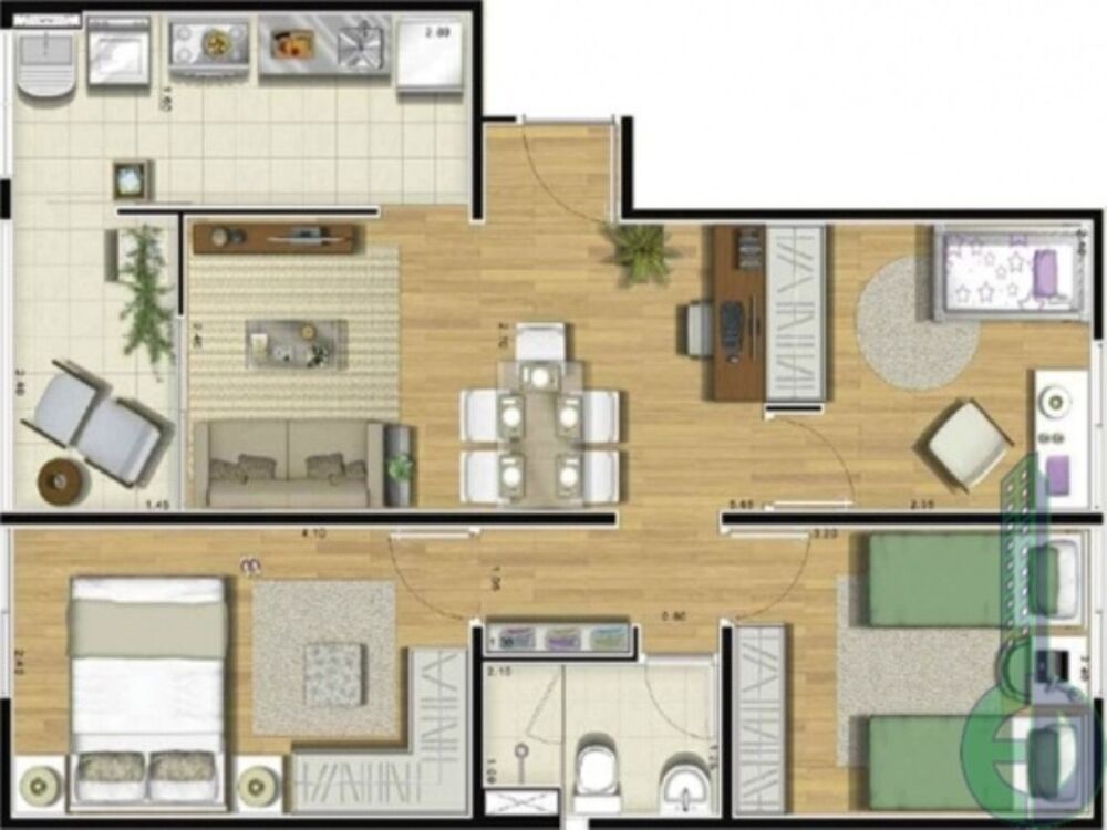 Apartamento, 3 quartos, 59 m² - Foto 3