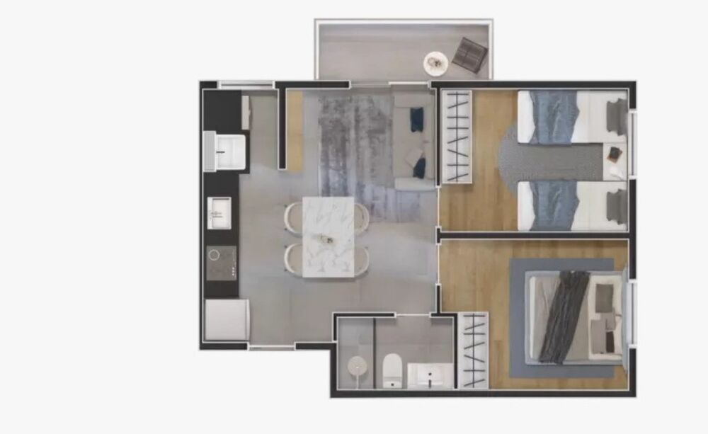 Apartamento, 2 quartos, 45 m² - Foto 1