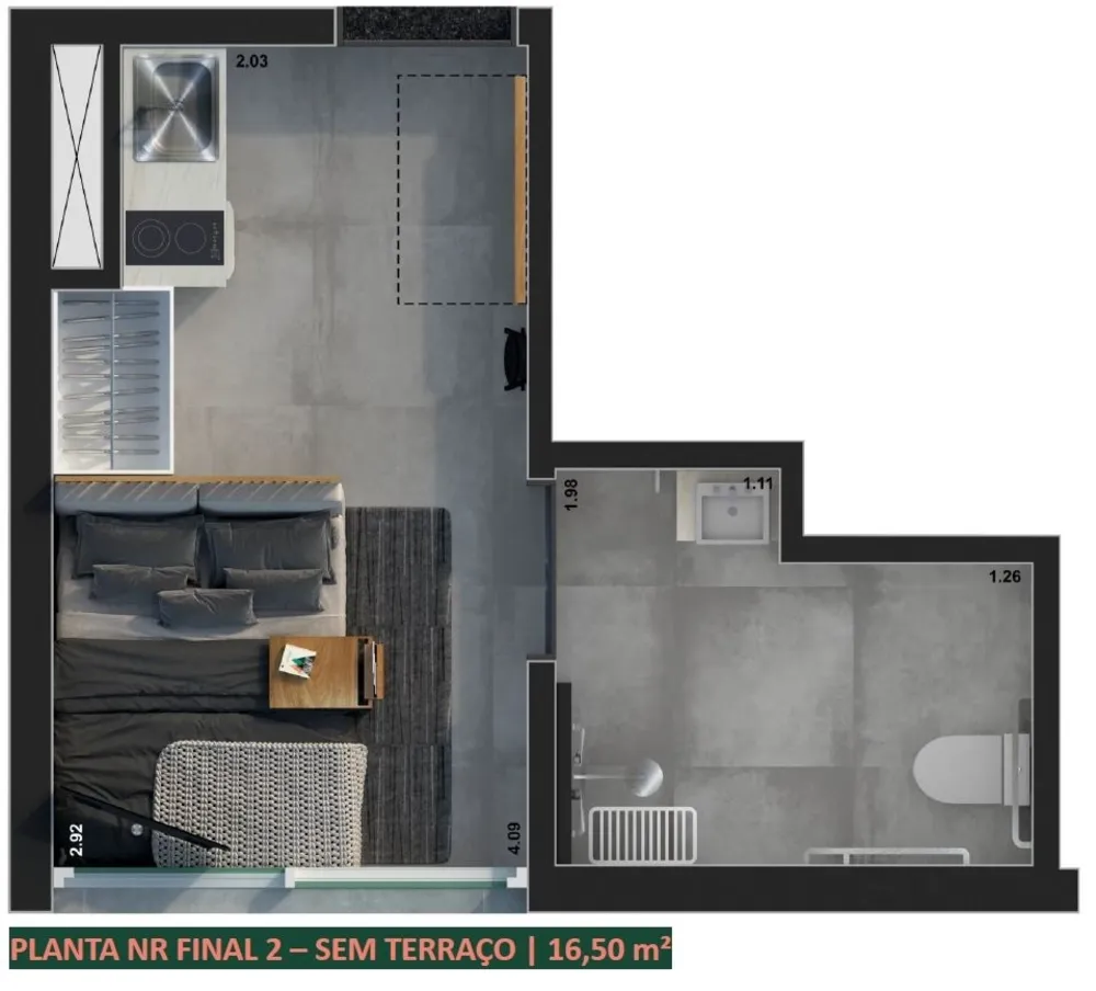 Apartamento, 1 quarto, 20 m² - Foto 7