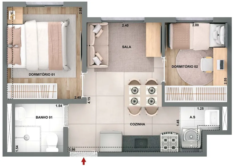 Apartamento, 1 quarto, 28 m² - Foto 7