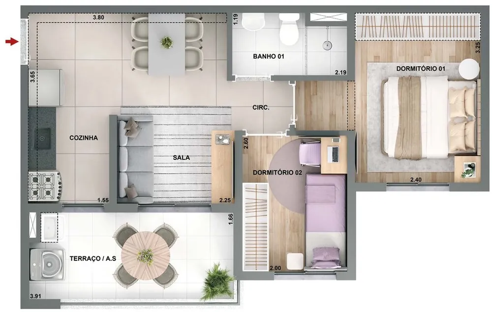 Apartamento, 1 quarto, 28 m² - Foto 8