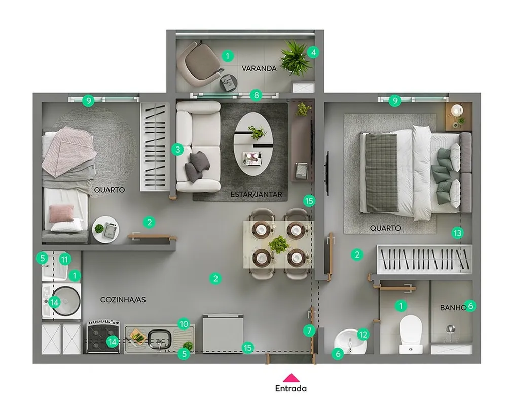 Apartamento, 2 quartos, 35 m² - Foto 2