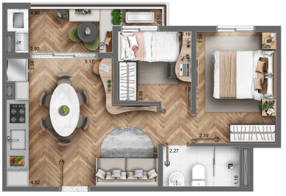 Apartamento, 2 quartos, 45 m² - Foto 7