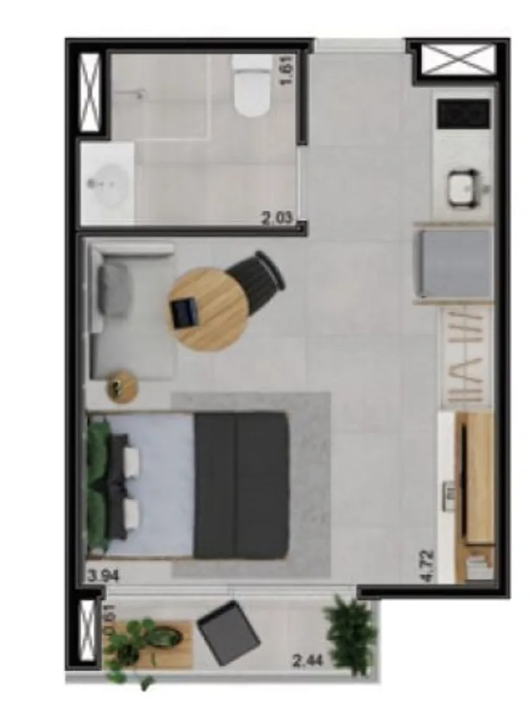 Apartamento, 1 quarto, 24 m² - Foto 7