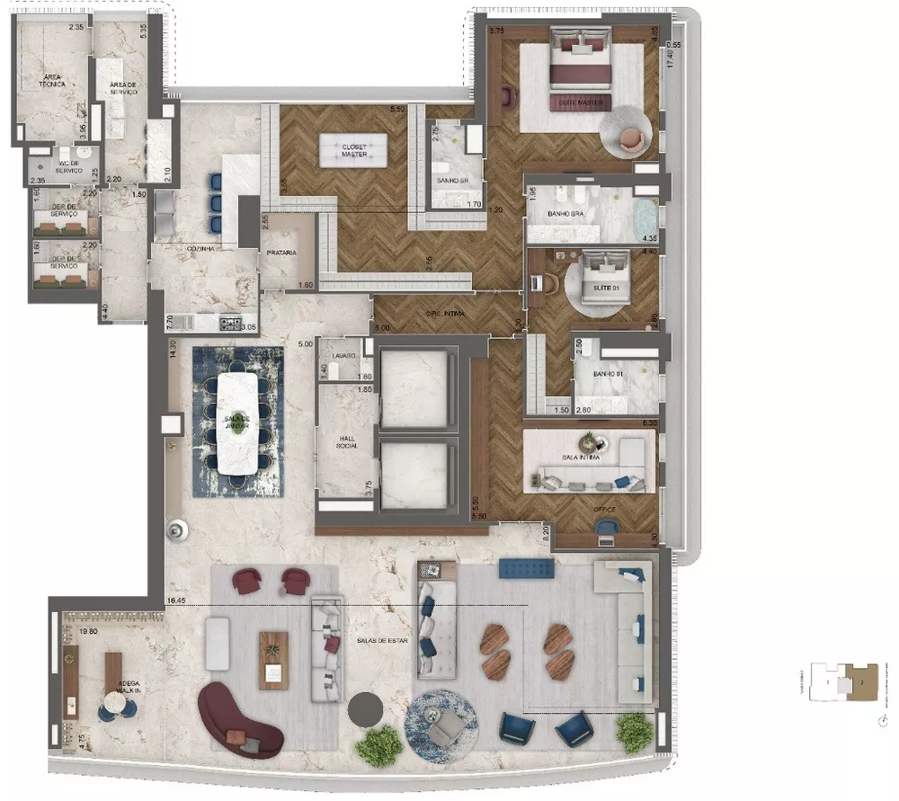 Apartamento à venda com 4 quartos, 464m² - Foto 3