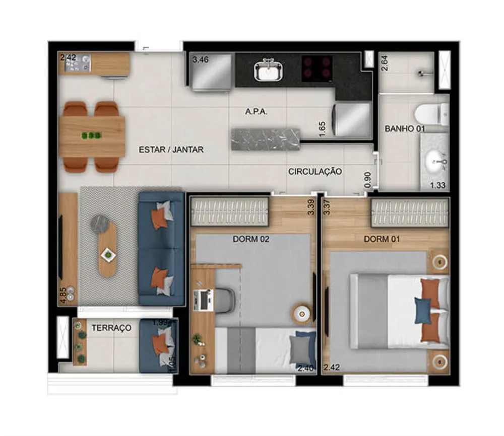 Apartamento, 2 quartos, 50 m² - Foto 15