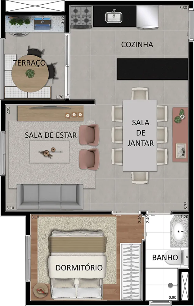 Apartamento, 2 quartos, 43 m² - Foto 4