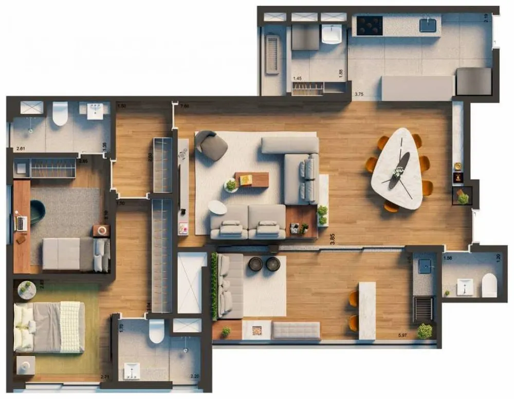 Apartamento, 4 quartos, 147 m² - Foto 3