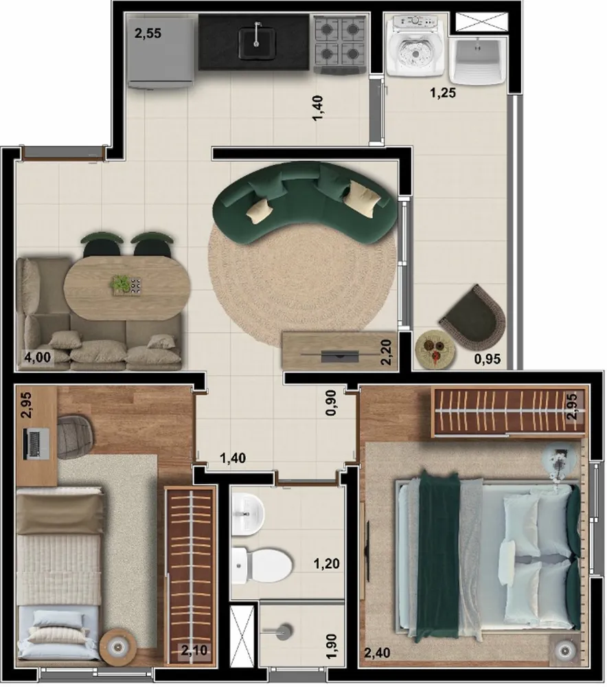 Apartamento, 2 quartos, 34 m² - Foto 1