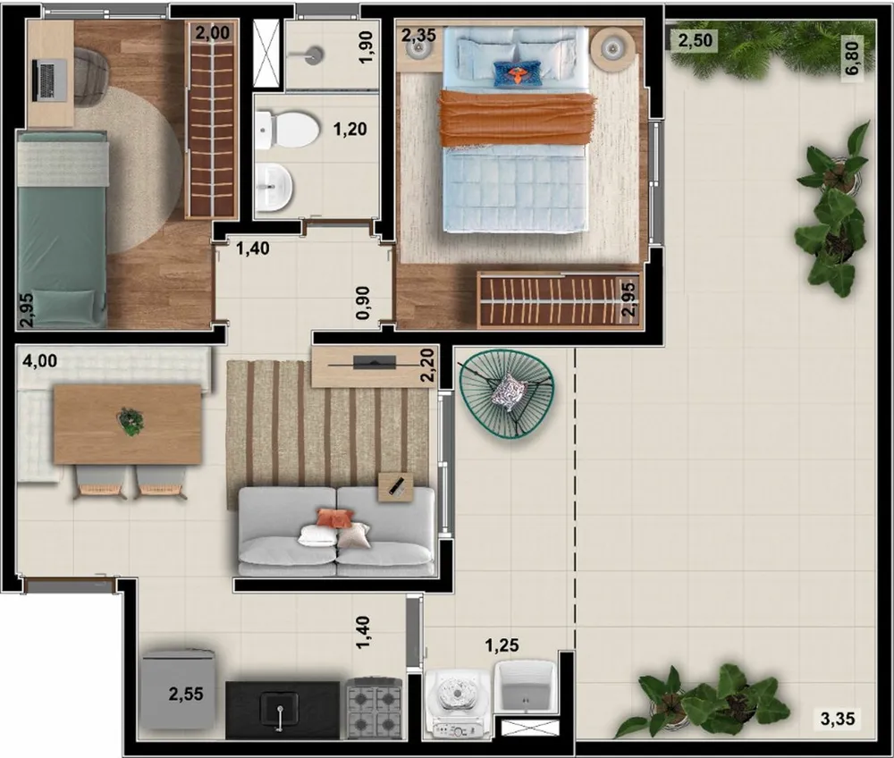 Apartamento, 2 quartos, 34 m² - Foto 2