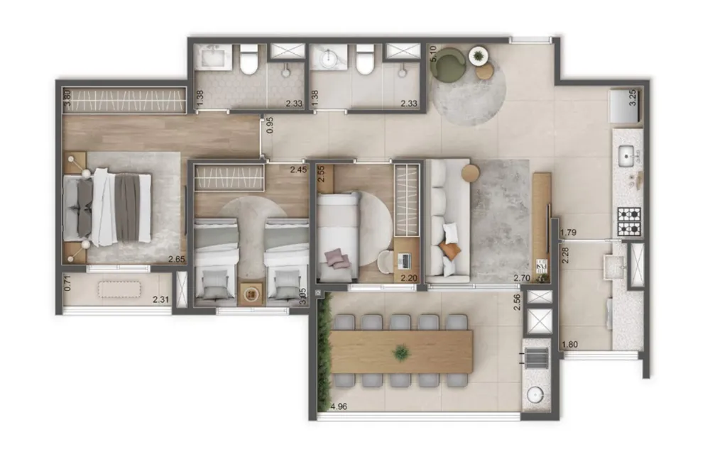 Apartamento, 3 quartos, 109 m² - Foto 2