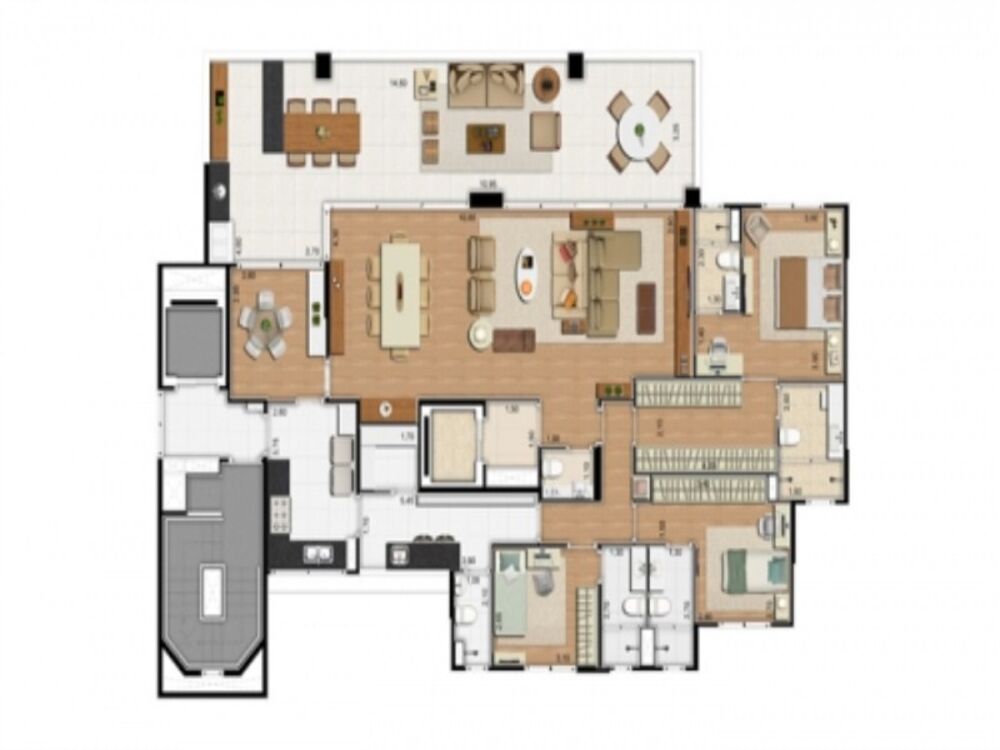 Apartamento à venda com 4 quartos, 225m² - Foto 3