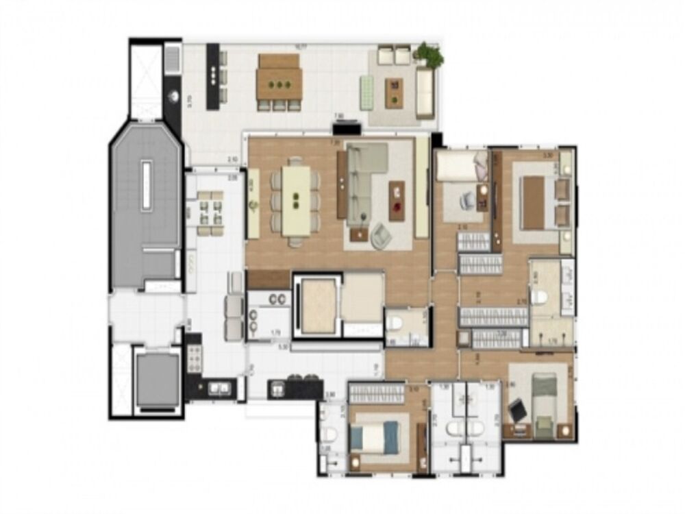 Apartamento à venda com 4 quartos, 225m² - Foto 4
