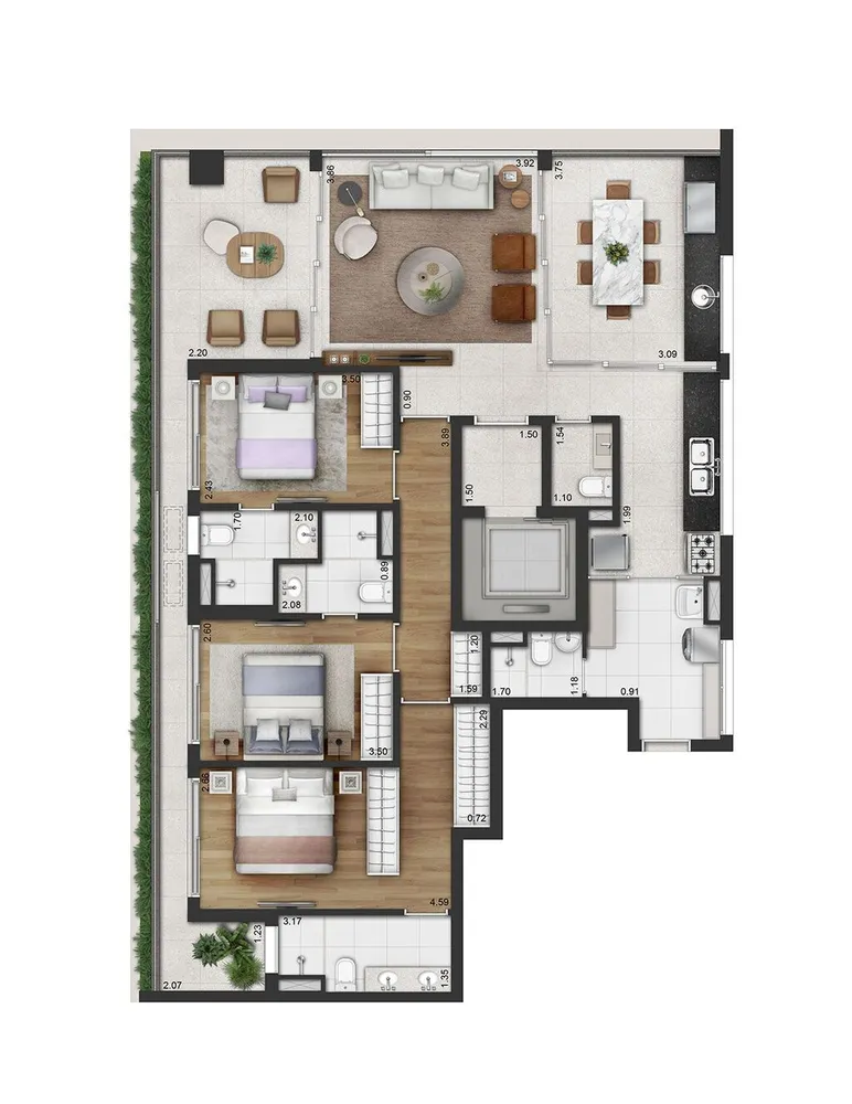 Apartamento, 3 quartos, 150 m² - Foto 1