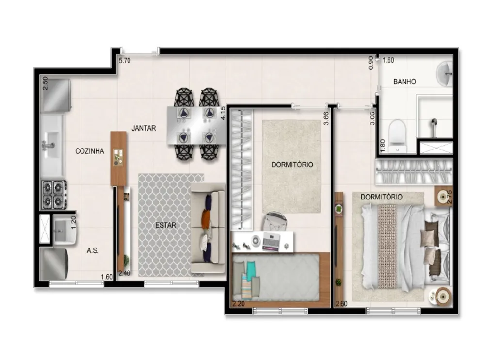Apartamento, 2 quartos, 43 m² - Foto 15