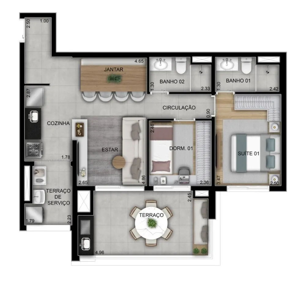 Apartamento, 3 quartos, 86 m² - Foto 2