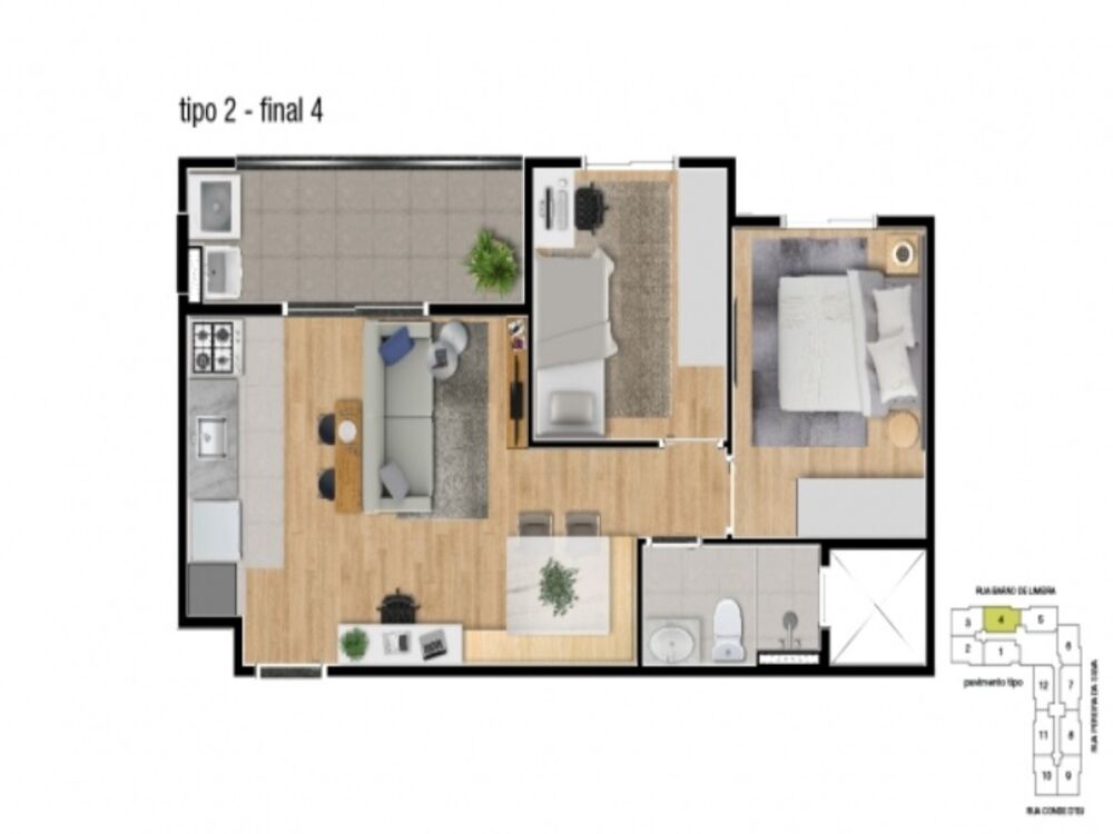 Apartamento, 2 quartos, 46 m² - Foto 4