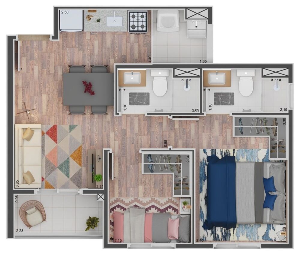 Apartamento, 2 quartos, 40 m² - Foto 10