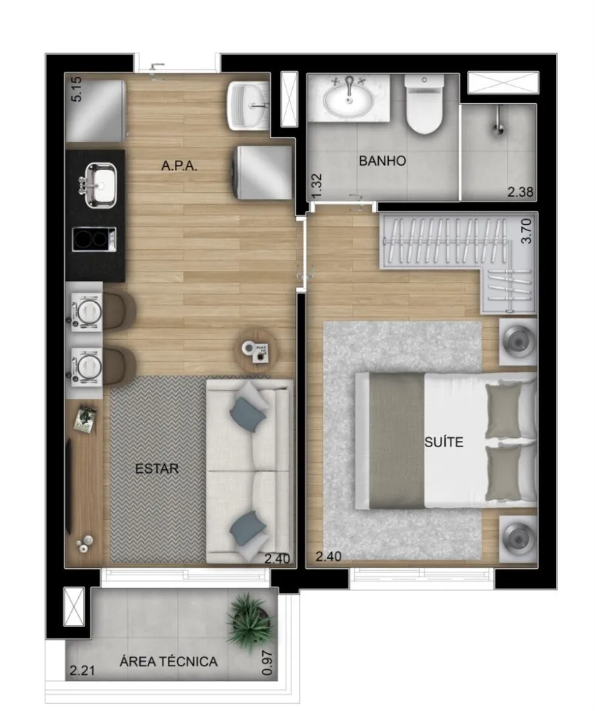 Apartamento, 2 quartos, 40 m² - Foto 7
