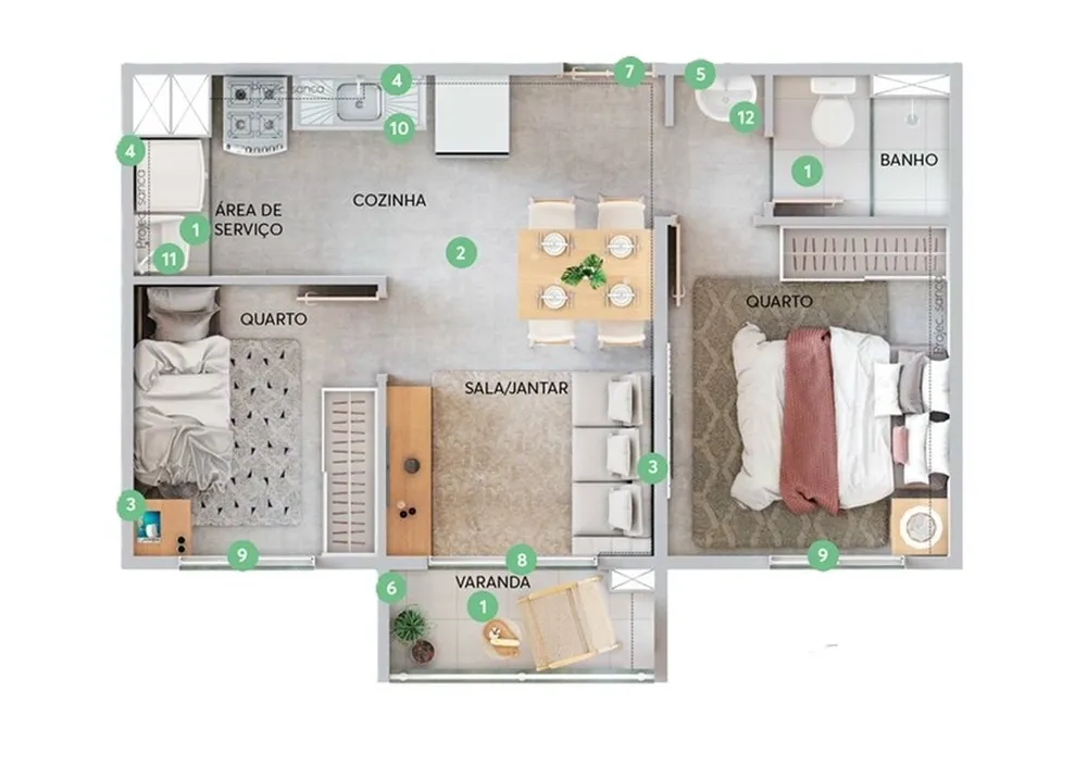Apartamento, 2 quartos, 33 m² - Foto 2
