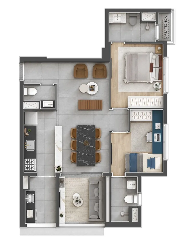 Apartamento, 2 quartos, 83 m² - Foto 2